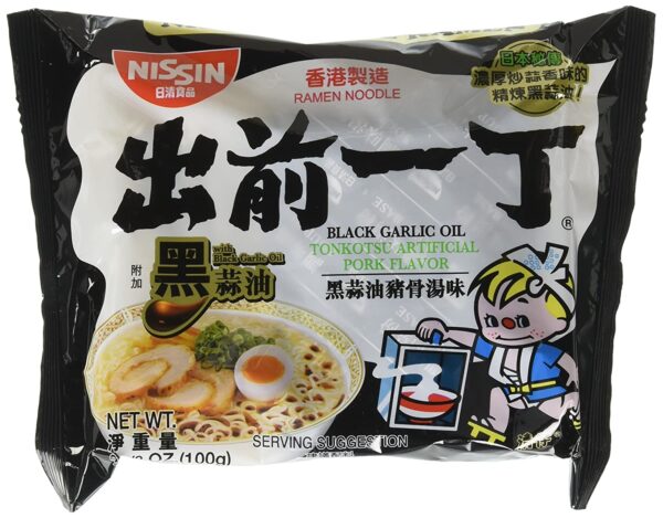 Nissin Black Garlic Oil Tonkotsu Flavour Instant Noodles 100g 1