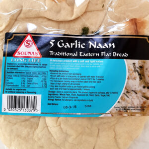 Sounas Garlic Naans - 5 Pack