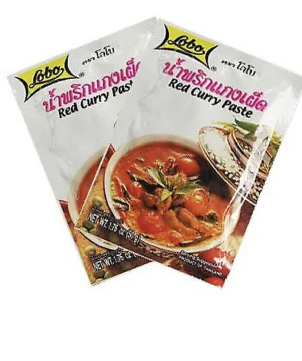 3 x Thai Red Curry Paste Lobo Brand 50G Packets