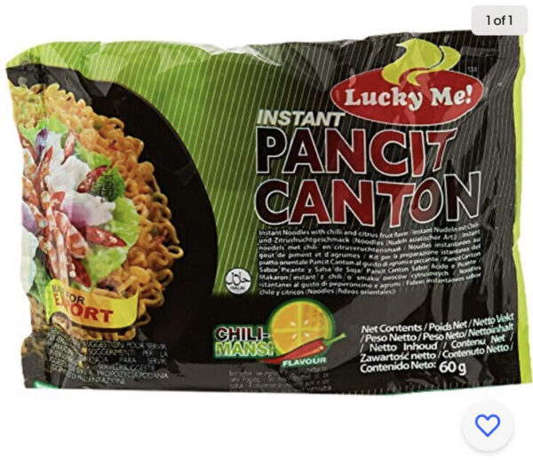 Lucky Me! Chilli-Mansi Pancit Canton Instant Noodles, 60 g, Pack of 5