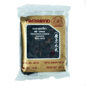 Thai Wet Tamarind Pulp 400g By Double Seahorse (With Seeds)