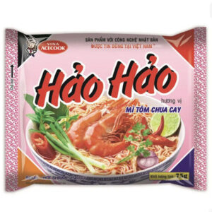 Hao Hao Hot & Sour Shrimp Vietnamese Instant Noodles 77g (Pack of 5)