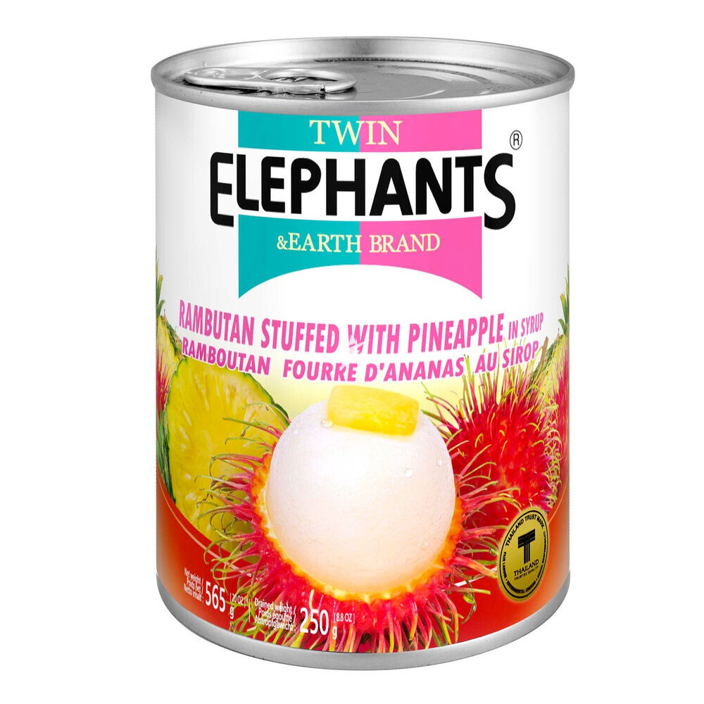 Twin Elephants Rambutan Stuffed With Pineapple