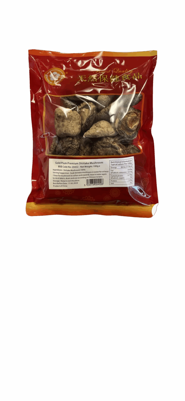 Gold Plum Dried Shitake Mushrooms (whole) 100g