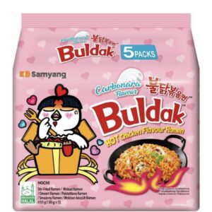 SAMYANG PACK OF 5X BULDAK CARBONARA FLAVOUR 130G HOT CHICKEN FLAVOUR RAMEN