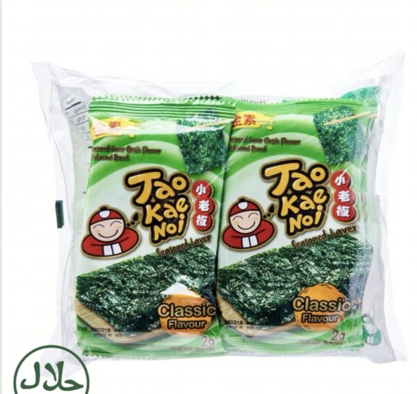 TAO KAE NOI SEASONED LAVER 8X2G THAI GRILLED SEAWEED CLASSIC FLAVOUR
