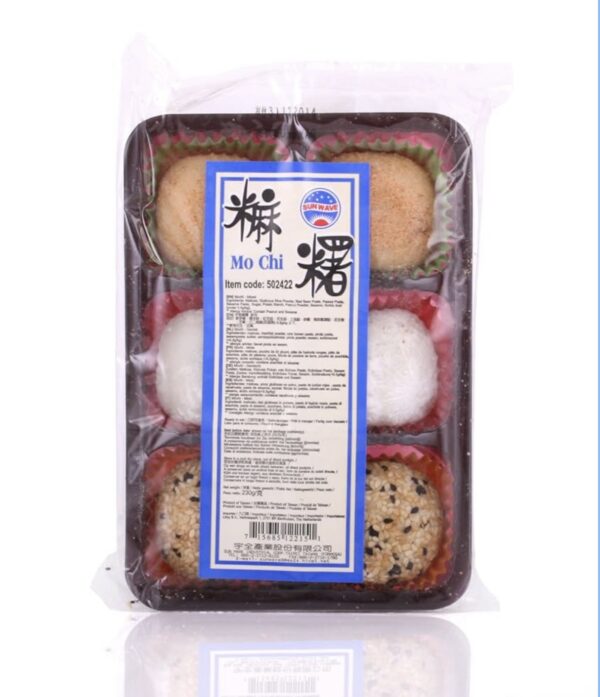 SUNWAVE MOCHI MIXED 230G 6PCS, RED BEAN, PEANUT, SESAME